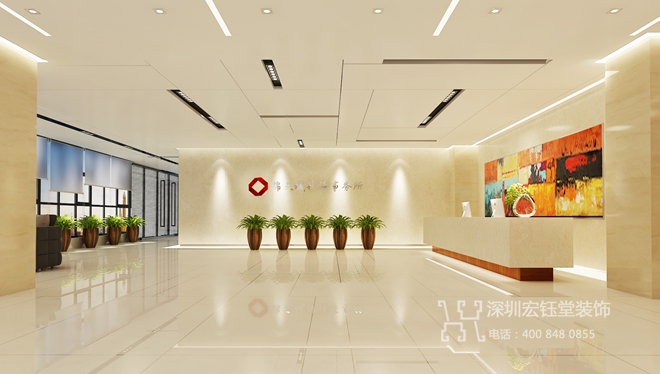 鄭州錦天城律師事務所公司前臺裝修設計方案