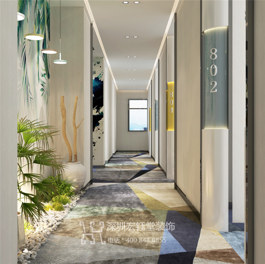 新鄭時尚精品酒店設(shè)計-走廊設(shè)計效果圖 新鄭時尚精品酒店設(shè)計-走廊設(shè)計效果圖