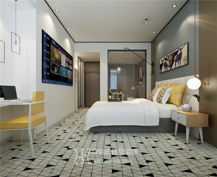 新鄭時尚精品酒店設(shè)計案例-酒店客房效果圖 新鄭時尚精品酒店設(shè)計案例-酒店客房效果圖