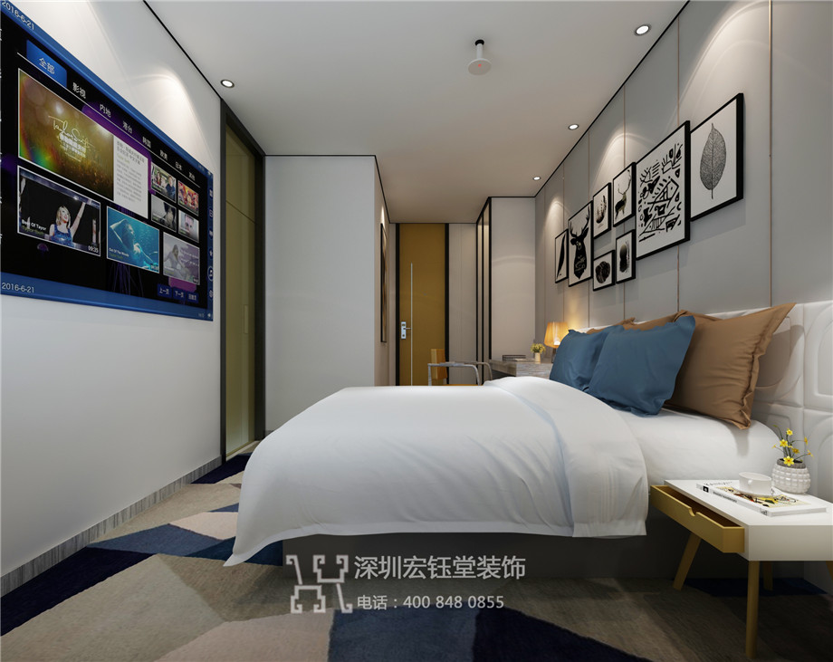 新鄭時尚精品酒店設(shè)計-酒店大床房效果圖 新鄭時尚精品酒店設(shè)計-酒店大床房效果圖