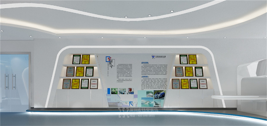 鄭州辦公展廳裝修設(shè)計效果圖-飛龍醫(yī)療展廳-宏鈺堂裝飾案例