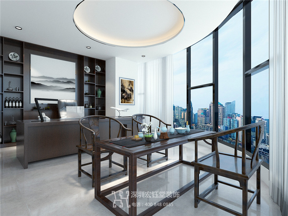 河南騰之源電子科技辦公室裝修設(shè)計(jì)方案-總經(jīng)理室效果圖