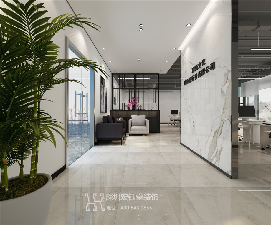 河南文化國際旅行社辦公室裝修設(shè)計(jì)效果圖