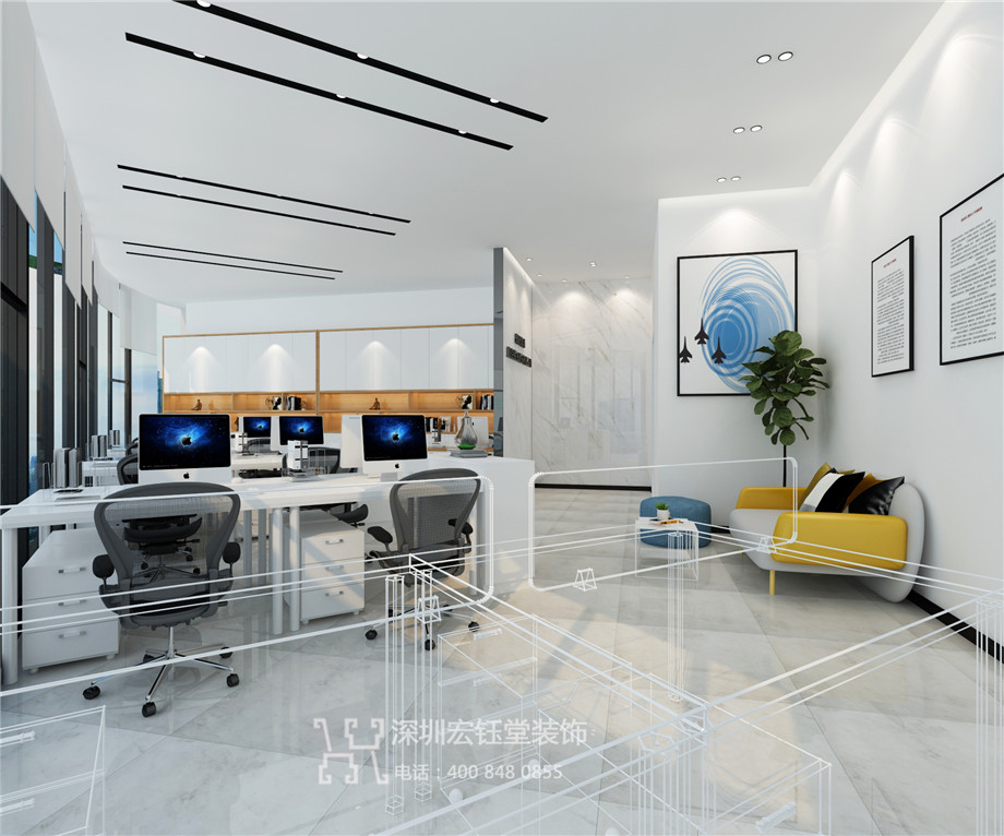 鄭州米萊航空票務(wù)服務(wù)有限公司辦公設(shè)計(jì)效果圖