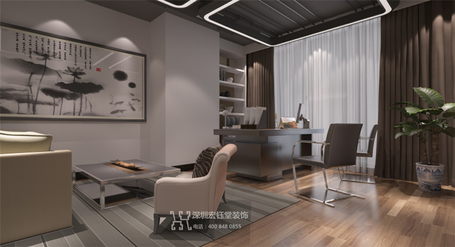 河南城之光照明工程有限公司董事長辦公室裝修設(shè)計(jì)效果圖
