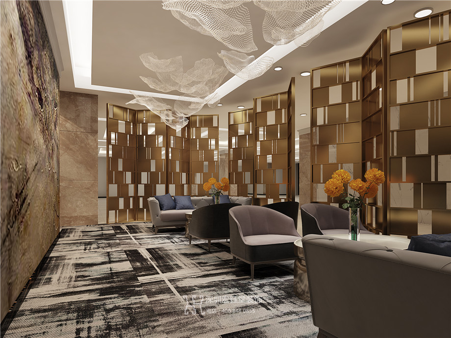 鄭州九龍國際售樓部VIP洽談區(qū)裝修設(shè)計效果圖
