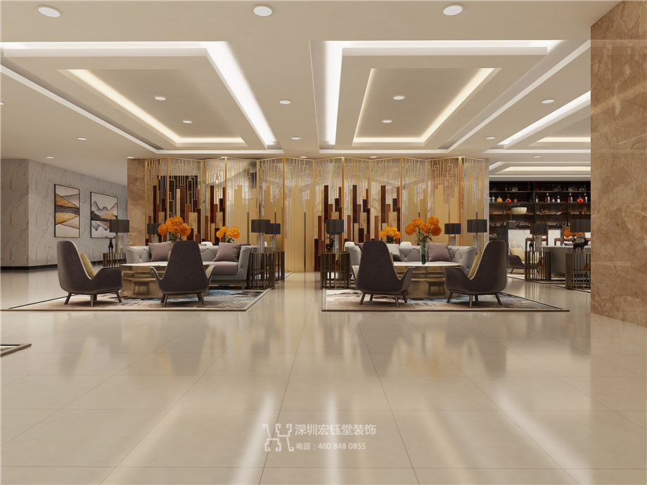鄭州九龍國際售樓部洽談區(qū)裝修設(shè)計效果圖