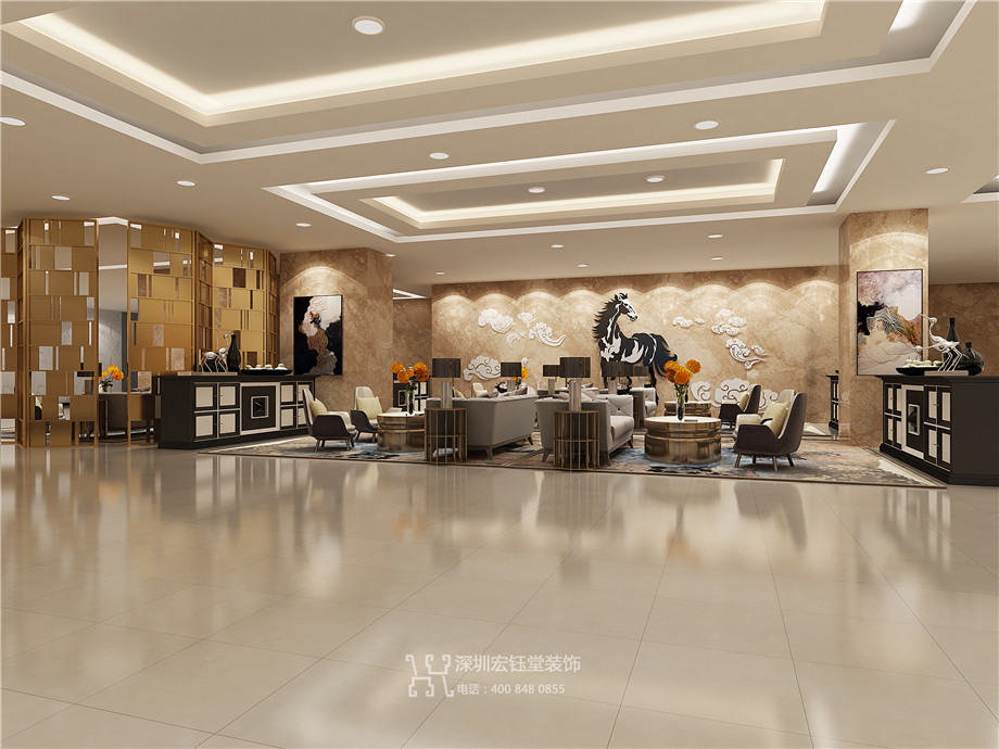 鄭州九龍國際售樓部休閑區(qū)裝修設(shè)計效果圖