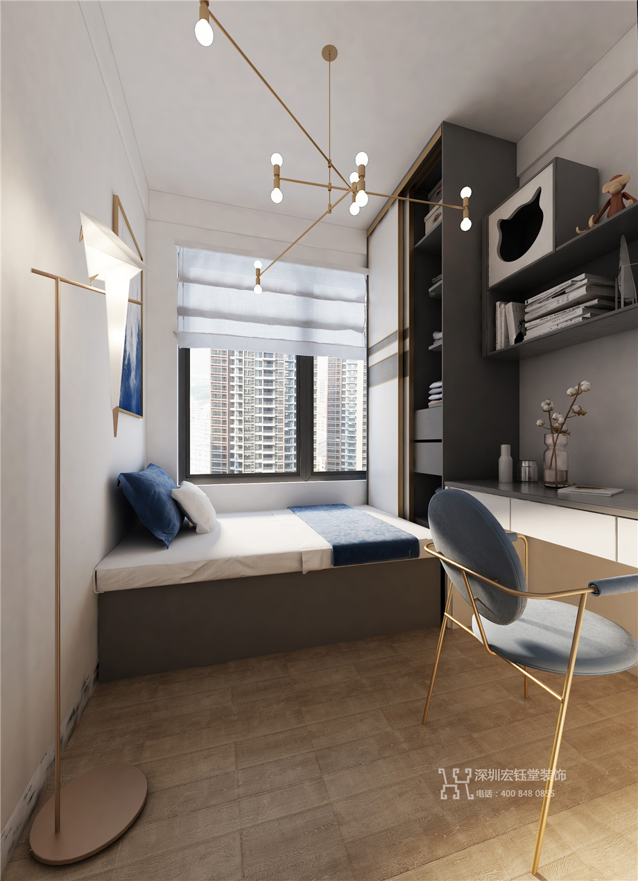 鄭州九龍國(guó)際樣板間裝修效果圖-88平B1戶型-多變空間效果圖