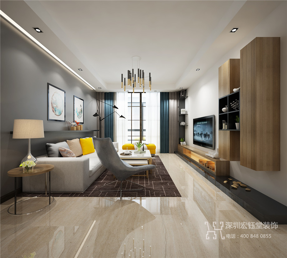 鄭州樣板間裝修設(shè)計案例-天譽龍邸客廳設(shè)計效果圖 鄭州樣板間裝修設(shè)計案例-天譽龍邸客廳設(shè)計效果圖