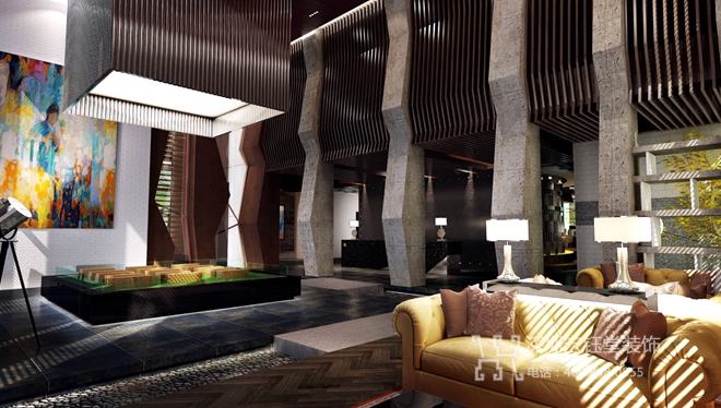 鄭州企業(yè)公園售樓部沙盤區(qū)裝修設(shè)計(jì)效果圖 鄭州企業(yè)公園售樓部沙盤區(qū)裝修設(shè)計(jì)效果圖