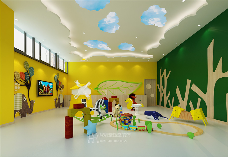 維貝尼兒童教育中心裝修設計方案-玩耍教室效果圖