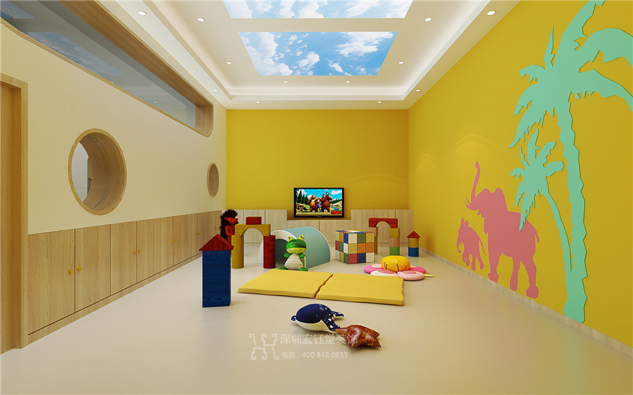 維貝尼兒童教育中心裝修設計方案-玩耍教室效果圖