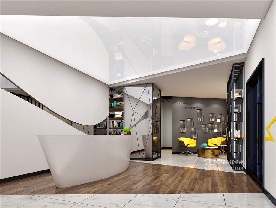 鄭州若婉皮膚管理公司時尚辦公室前臺設(shè)計效果圖 鄭州若婉皮膚管理公司時尚辦公室前臺設(shè)計效果圖