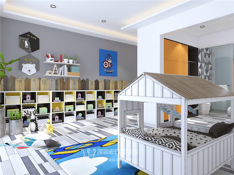 洛陽建業(yè)桂園陳公館三層獨(dú)棟別墅兒童房裝修設(shè)計(jì)效果圖 洛陽建業(yè)桂園陳公館三層獨(dú)棟別墅兒童房裝修設(shè)計(jì)效果圖