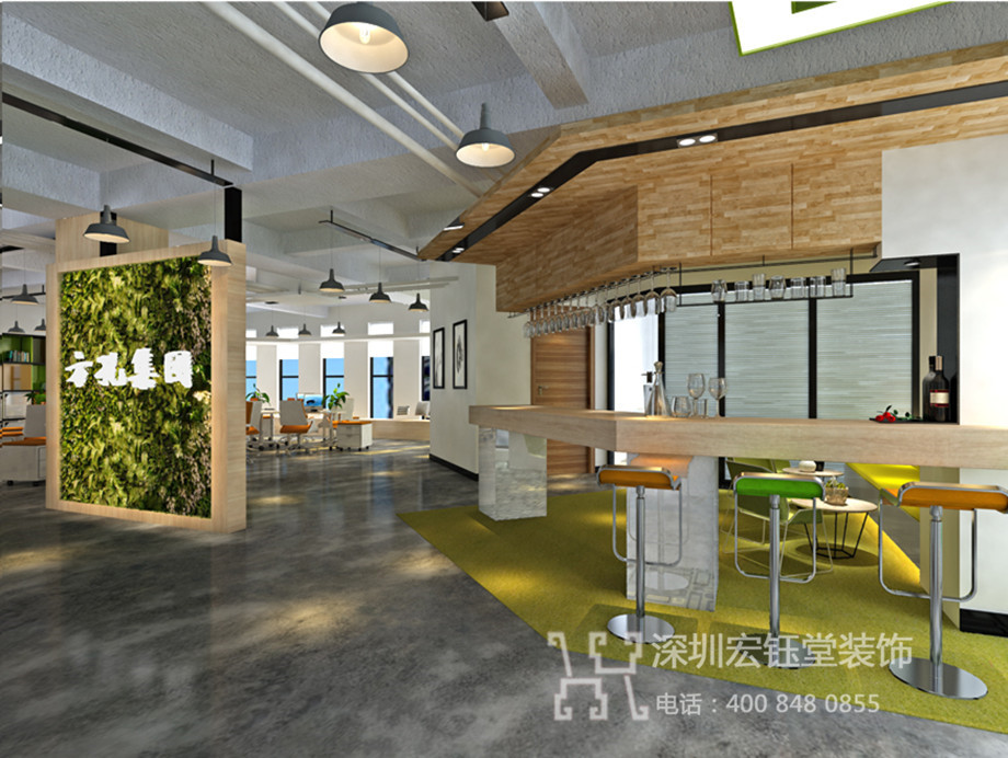 鄭州方孔實業(yè)有限公司辦公室裝修設(shè)計方案--水吧臺效果圖