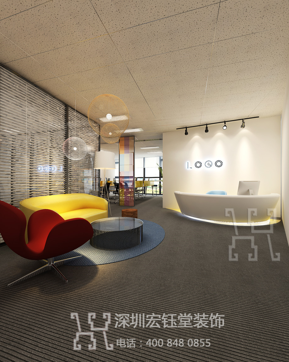 鄭州千璽廣場VR科技公司辦公室裝修設計效果圖