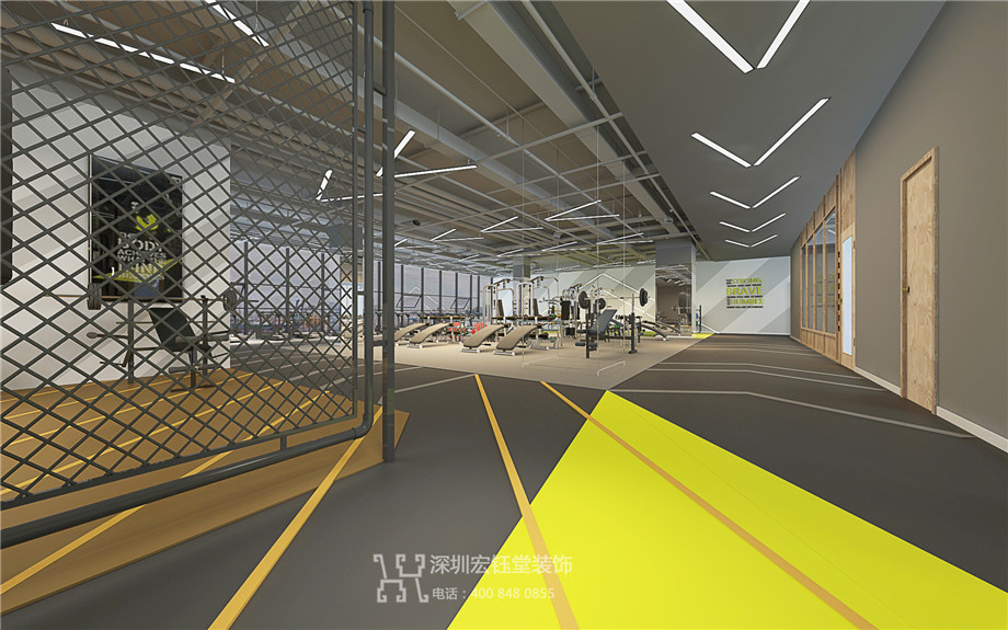 鄭州中奧時尚健身會所裝修設計效果圖