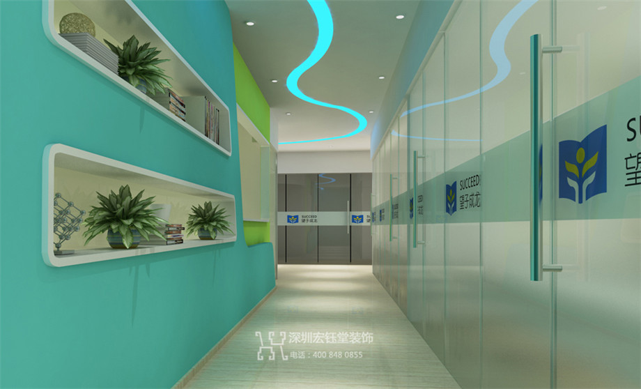 鄭州望子成龍連鎖教育機構(gòu)走廊裝修設(shè)計方案效果圖