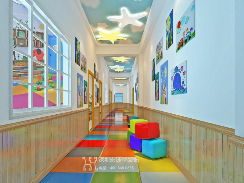 鄭州美國艾利特高端幼兒園走廊裝修設(shè)計案例 鄭州美國艾利特高端幼兒園走廊裝修設(shè)計案例