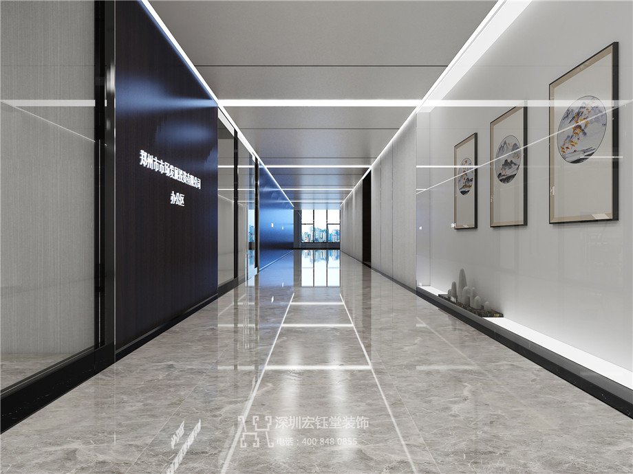 鄭州市市場發(fā)展投資有限公司整層辦公室裝修案例-電梯廳設計效果圖 鄭州市市場發(fā)展投資有限公司整層辦公室裝修案例-電梯廳設計效果圖