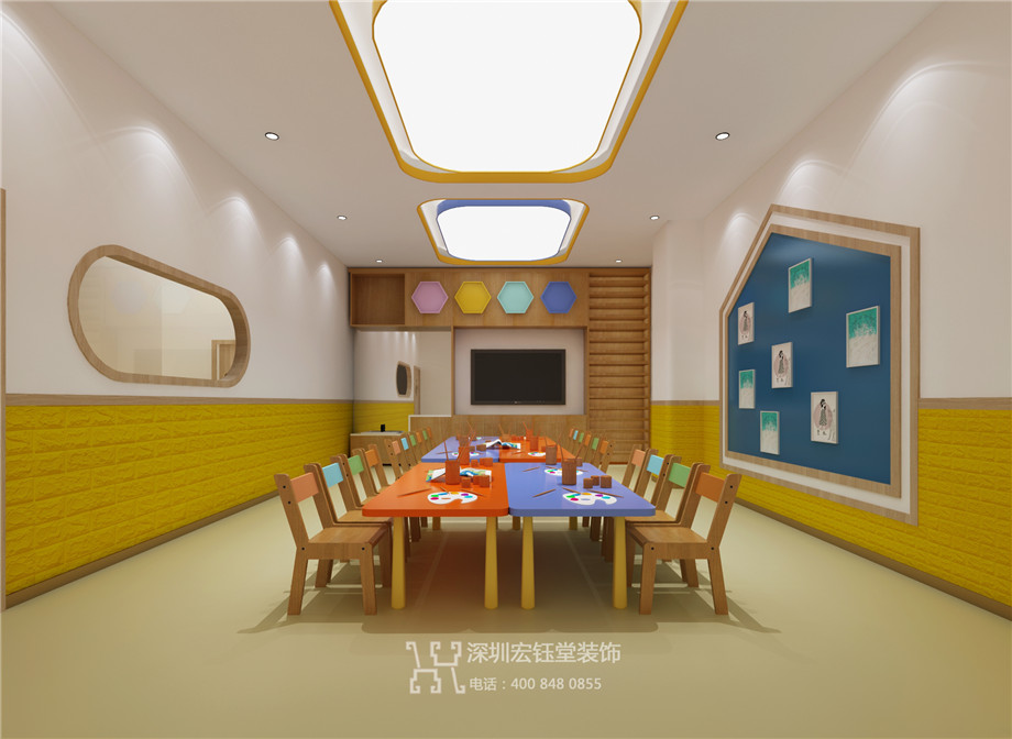 鄭州連鎖少兒藝術(shù)培訓(xùn)學(xué)校美術(shù)教室裝修案例 鄭州連鎖少兒藝術(shù)培訓(xùn)學(xué)校美術(shù)教室裝修案例