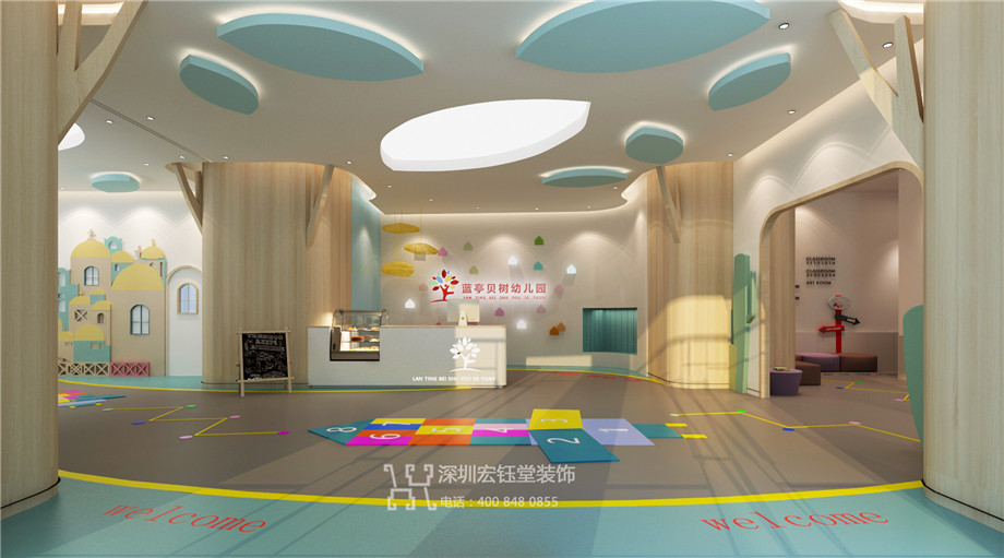 鄭州藍亭貝樹幼兒園裝修設(shè)計效果圖-接待大廳設(shè)計方案 鄭州藍亭貝樹幼兒園裝修設(shè)計效果圖-接待大廳設(shè)計方案