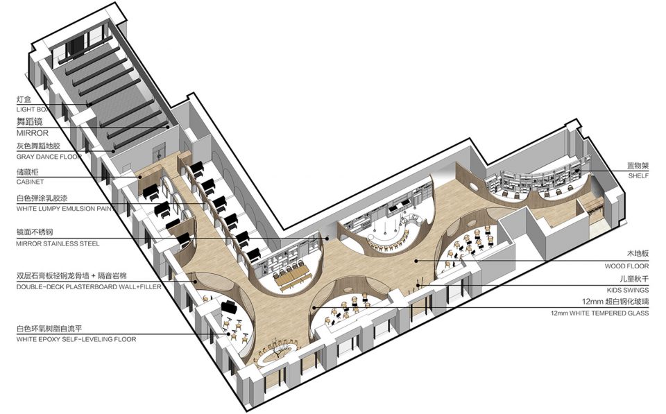 WeDo藝術(shù)教育機(jī)構(gòu)裝修布置平面圖 WeDo藝術(shù)教育機(jī)構(gòu)裝修布置平面圖