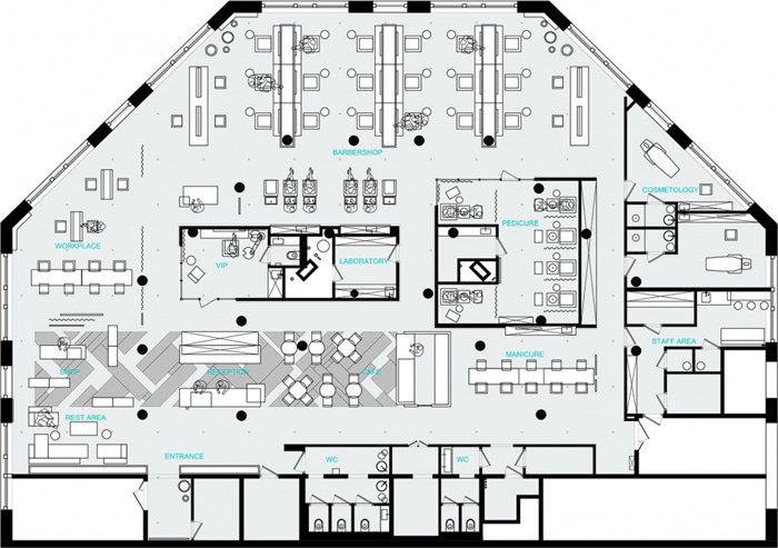 美容美發(fā)美甲沙龍會(huì)所平面設(shè)計(jì)方案