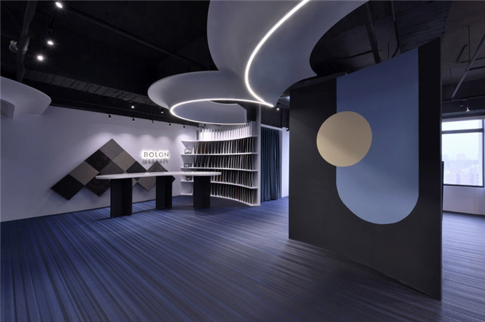 臺灣波龍藝術(shù)地毯設(shè)計(jì)公司辦公室展廳裝修設(shè)計(jì)圖