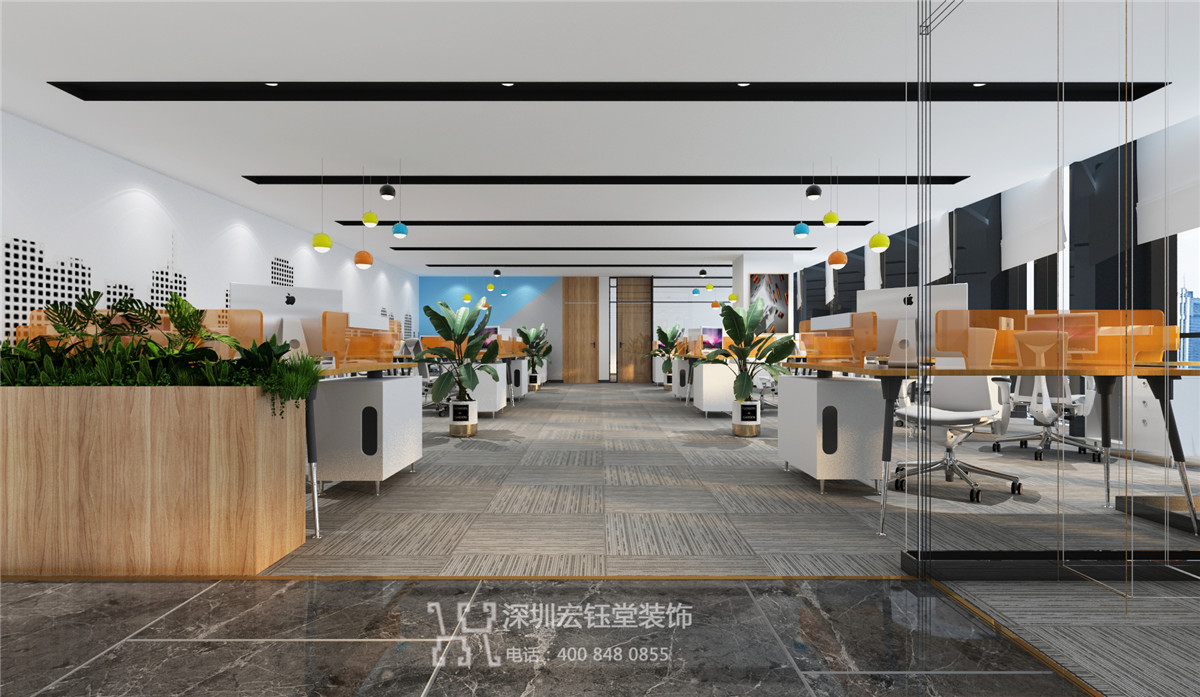 河南光大路橋工程公司敞開辦公區(qū)裝修設(shè)計(jì)方案