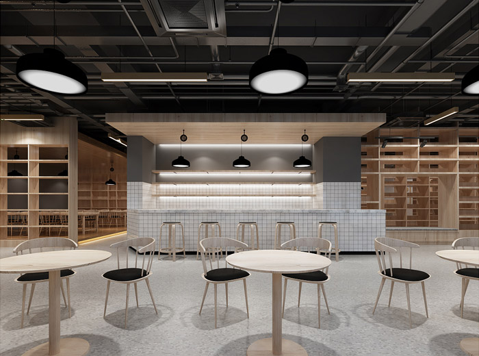 原木色時尚簡約風(fēng)少兒英語培訓(xùn)機(jī)構(gòu)裝修效果圖