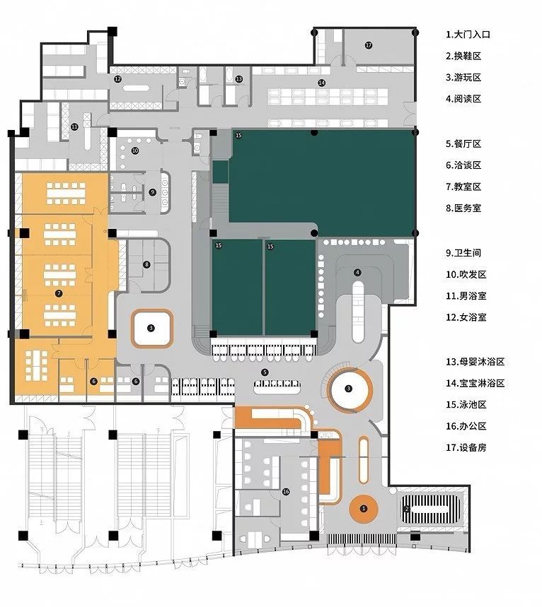 鄭州宏鈺堂推薦嗨獺獺親子早教游泳中心裝修設(shè)計(jì)平面圖 鄭州宏鈺堂推薦嗨獺獺親子早教游泳中心裝修設(shè)計(jì)平面圖