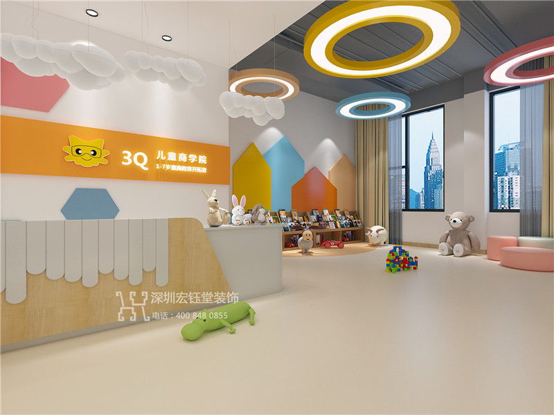 鄭州3Q兒童商學(xué)院培訓(xùn)機(jī)構(gòu)接待大廳裝修設(shè)計效果圖 鄭州3Q兒童商學(xué)院培訓(xùn)機(jī)構(gòu)接待大廳裝修設(shè)計效果圖