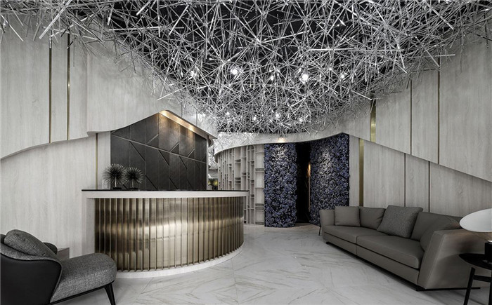 精致大氣的高端美發(fā)沙龍會(huì)所接待大廳裝修設(shè)計(jì)實(shí)景圖 精致大氣的高端美發(fā)沙龍會(huì)所接待大廳裝修設(shè)計(jì)實(shí)景圖