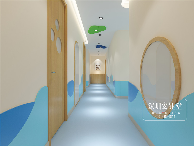 藝學(xué)堂少兒藝術(shù)培訓(xùn)學(xué)校走廊方案實(shí)景圖