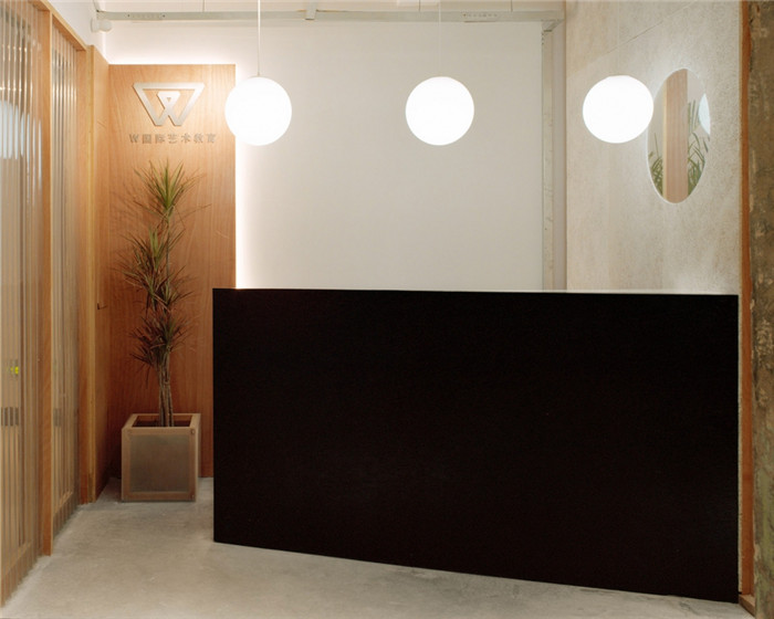 國際藝術教育中心接待臺裝修設計效果圖