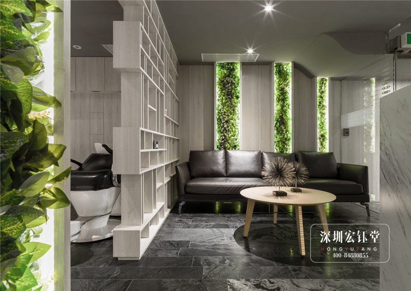 都市花園主題美發(fā)沙龍洗發(fā)區(qū)裝修設(shè)計(jì)圖