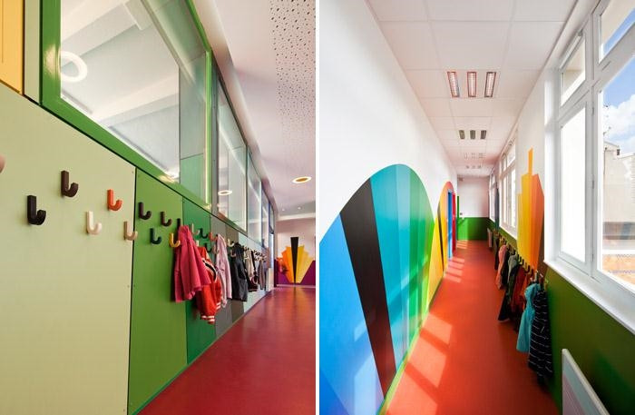 以彩虹為主題的法國(guó)幼兒園走廊裝修設(shè)計(jì)方案 以彩虹為主題的法國(guó)幼兒園走廊裝修設(shè)計(jì)方案
