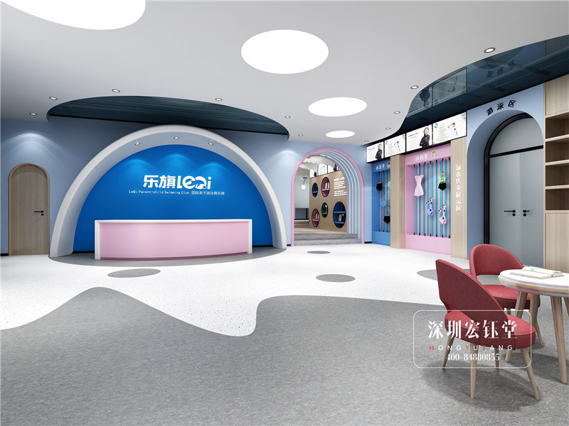 鄭州樂旗親子游泳館接待大廳裝修設(shè)計(jì)效果圖 鄭州樂旗親子游泳館接待大廳裝修設(shè)計(jì)效果圖