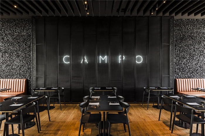 國外特色烤肉店裝修   CAMPO現(xiàn)代牛排燒烤餐廳設計方案