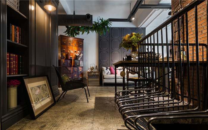 復(fù)古工業(yè)風(fēng)軟裝家具公司辦公兼展廳裝修設(shè)計方案