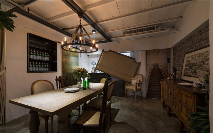 復(fù)古工業(yè)風(fēng)軟裝家具公司辦公兼展廳裝修設(shè)計方案