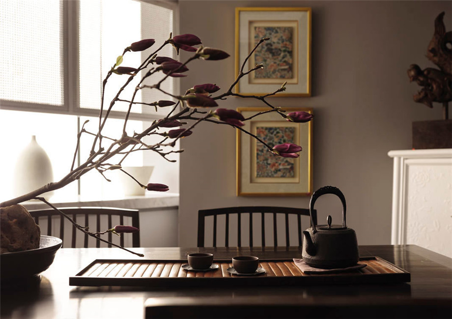 鄭州小型禪意新中式辦公室茶臺裝修實景圖 鄭州小型禪意新中式辦公室茶臺裝修實景圖