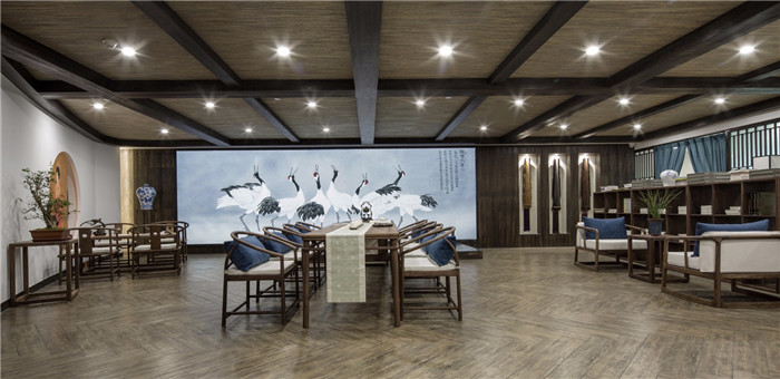 擇守書院新中式國學(xué)教育培訓(xùn)機構(gòu)接待大廳裝修設(shè)計實景圖