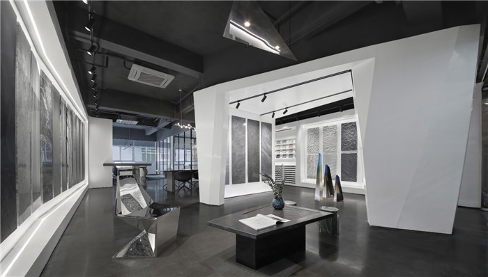 黑白灰構(gòu)造極簡藝術風駿美石材展廳裝修設計案例 黑白灰構(gòu)造極簡藝術風駿美石材展廳裝修設計案例