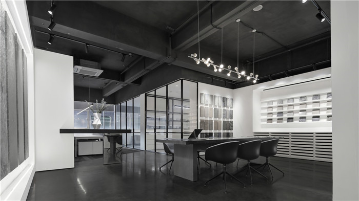 黑白灰構(gòu)造極簡藝術風駿美石材展廳裝修設計實景圖 黑白灰構(gòu)造極簡藝術風駿美石材展廳裝修設計實景圖