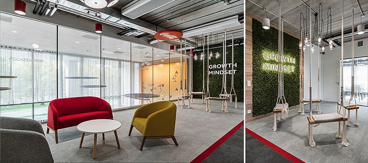 溫暖的工業(yè)風(fēng)可口可樂華沙總部辦公樓裝修設(shè)計方案