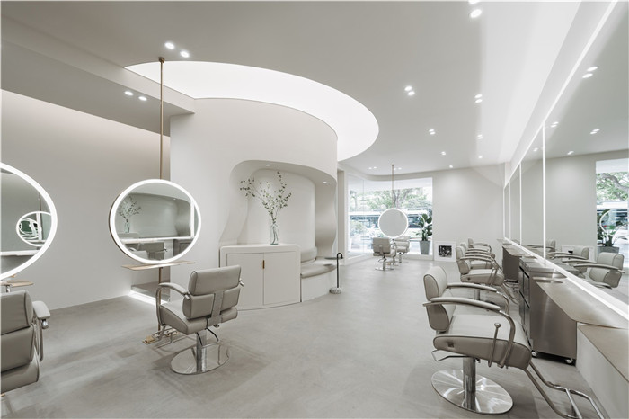 100平極簡工業(yè)風美發(fā)店剪發(fā)區(qū)裝修設計實景圖 100平極簡工業(yè)風美發(fā)店剪發(fā)區(qū)裝修設計實景圖