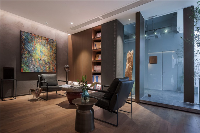 鄭州禪意辦公室裝修-現(xiàn)代中式禪意辦公室洽談區(qū)裝修實(shí)景圖 鄭州禪意辦公室裝修-現(xiàn)代中式禪意辦公室洽談區(qū)裝修實(shí)景圖